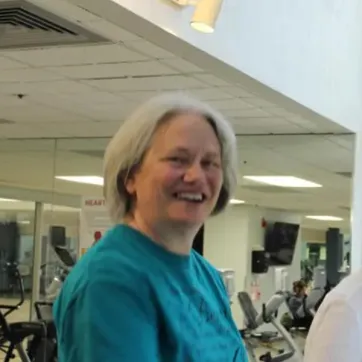  Eileen Eastridge (left) and her Livestrong class at the Littleton YMCA.